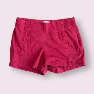 ANTIBE BLANC Red Button Front Shorts Size US 8